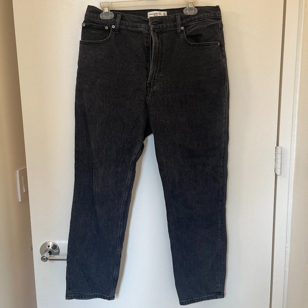Abercrombie & Fitch, Black, High Rise Mom Jean